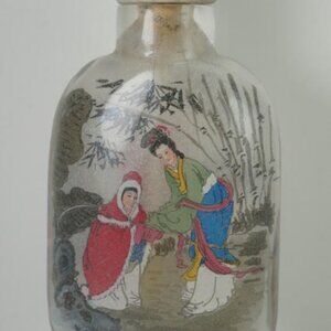 Vintage CHINESE REVERSE ART HAND-PAINTED SNUFF/PURFUME BOTTLE